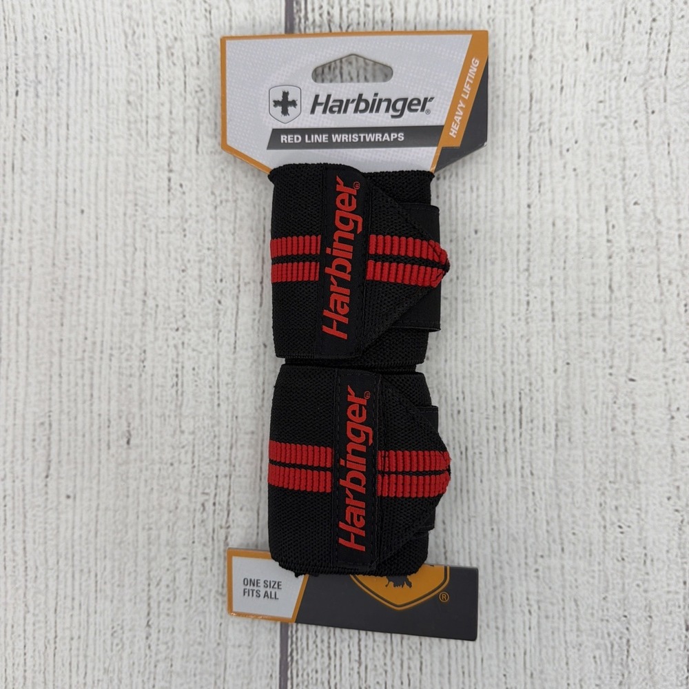 Harbinger Red Line WristWraps Powerlifting Body Weight Lifting Training Black